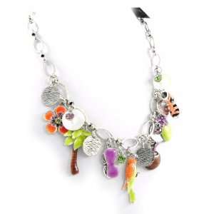    Necklace french touch Sous Les Tropiques orange green. Jewelry