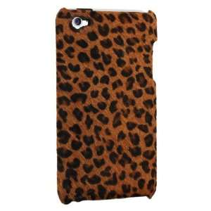  iPod Touch 4g Genuine Pony Leather Snap On Case, Leopard 
