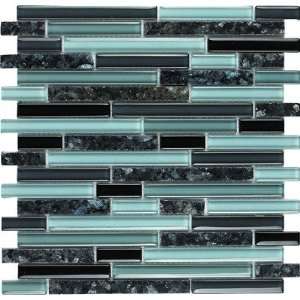  Spectrum Blue Pearl Random Stone and Glass Blend Mosaic in 