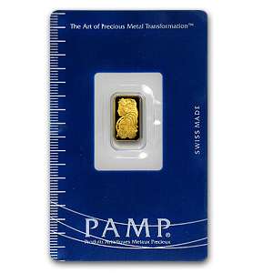   Bar   Pamp Suisse   Lady Fortuna   with Assay Card and Serial #  
