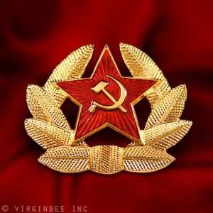 RED STAR COMMUNIST HAMMER & SICKLE SYMBOL SOVIET UNION ARMY INSIGNIA 