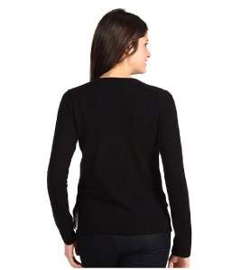 Juicy Couture Black Rib Ruffle Cardigan Sweater NWT L  