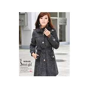  Women Winter Coat Black Gray 