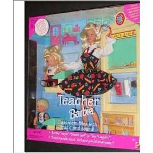  Teacher Barbie Doll Set with Two Student Toys & Games