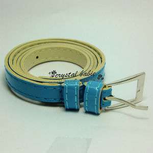 Fashion Women Lady Cute Candy color PU leather Thin Belt New  