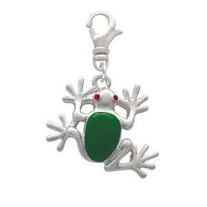  Large Green Enamel Tree Frog Clip On Charm: Arts, Crafts 