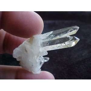   Beautiful Clear Quartz Twins & Barnicles Cluster 