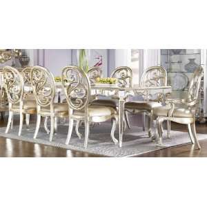  The Couture Mirror Leg Silver Leaf Table set