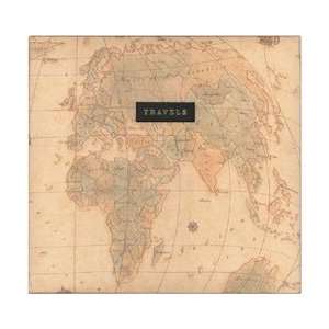  Westrim Travel 12 Inch by 12 Inch Postbound Album, Map 