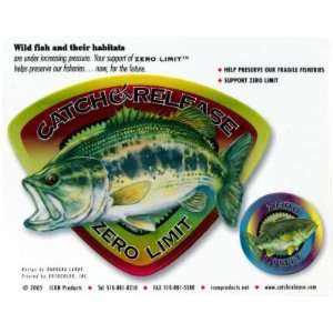 Bass Pro Shops Zero Limit   Catch and Release Decal   Black Bass 