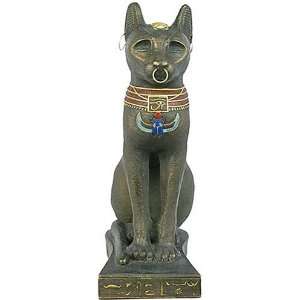  Bastet Egyptian Cat Bronze Finish, Earrings, 15H