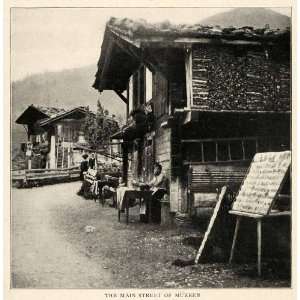  1910 Print Murren Switzerland Walser Farming Ethnic Traditional 