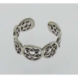  Sterling Silver Star Toe Ring   Adjustable: Jewelry