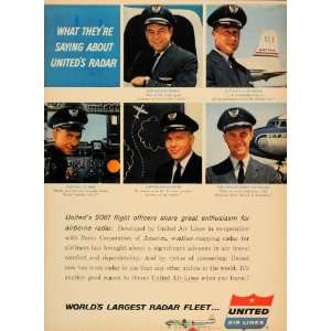  1957 Ad Airborne Radar United Airlines Captain Officer 