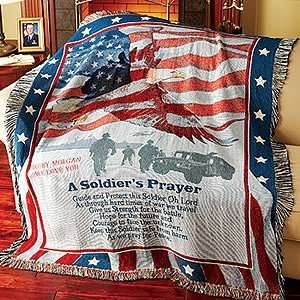  Personalized A Soldiers Prayer Tapestry Throw: Home 