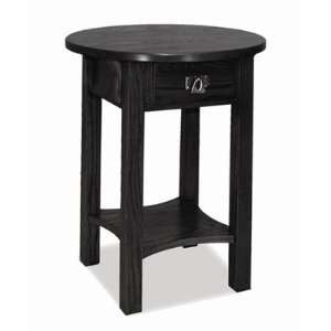  Round Black End Table (Slate) (24H x 18W x 18D)