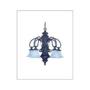  5 Light Chandelier   New Tortoise Shell Finish  Etched 