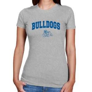 Fresno State Bulldogs Ladies Ash Logo Arch Slim Fit T shirt 