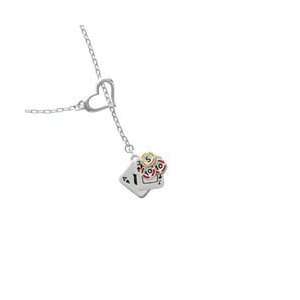   Cards with Poker Chips Heart Lariat Charm Necklace [Jewelry]: Jewelry