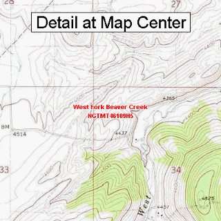  USGS Topographic Quadrangle Map   West Fork Beaver Creek 