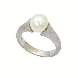 New PNIMA Jewelry 14 K white or yellow gold Ring with Pearl Size 6,7,8 