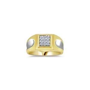  0.22 CT DIAMOND SQUARE PAVE TOPPED MENS RING 10.0: Jewelry