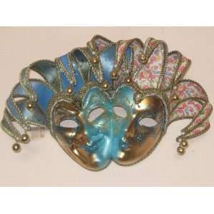  BLUE AND GOLD DOUBLE LILLO VENETIAN WALL MASK
