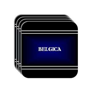 Personal Name Gift   BELGICA Set of 4 Mini Mousepad Coasters (black 