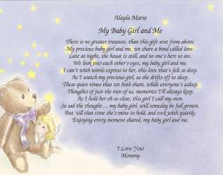   Poem My Baby Girl & Me Choose Art Background Nice for Nursery  