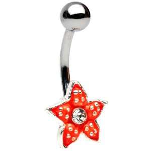    Red Hibiscus Flower Belly Ring   Free Shipping!: Home & Kitchen