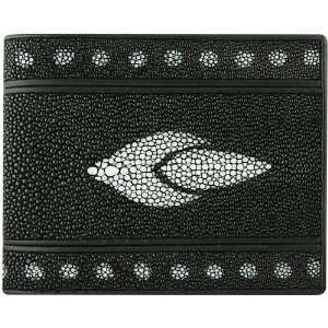  Genuine Stingray Leather Wallet LOTUS Black: Everything 