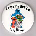 PERSONALIZED SESAME STREET (A2) BIRTHDAY BUTTON PIN BADGE PARTY FAVOR 