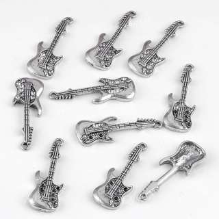  Silver Plate Guitar Pendant Bail Charms Jewelry Makings Finding  