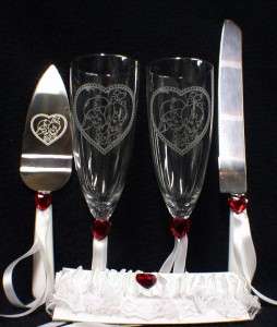 PEBBLE & BAMBAM Flintstones Wedding Cake Topper Glasses knife sever 