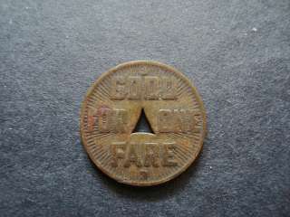 PITTSBURGH RAILWAY CO. 1922 TOKEN GOOD FOR ONE FARE  
