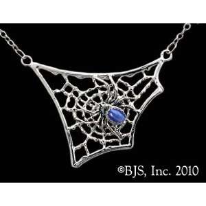   Silver, Dark Blue set gemstone, Spider Animal Jewelry 