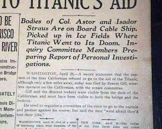 1912 RMS TITANIC SINKING White Star Line Ocean Liner SS CALIFORNIAN 
