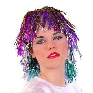  Adult Rainbow Tinsel Wig 