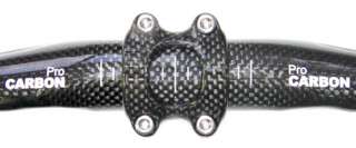 The Pro CARBON Stem Clamp features 4 bolts and a reinforced Carbon 