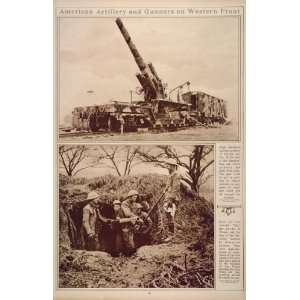  1922 WWI American Soldiers Artillery Gun Western Front 