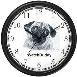   Dog Wall Clock by WatchBuddy Timepieces (Black Frame): Home & Kitchen