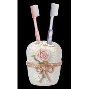  Toothbrush Holders, Beige Ceramic & Resin Toothbrush Holder 