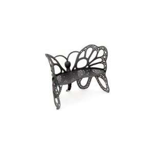  Flowerhouse FHBFB06 Black Cast Aluminum Butterfly Bench 