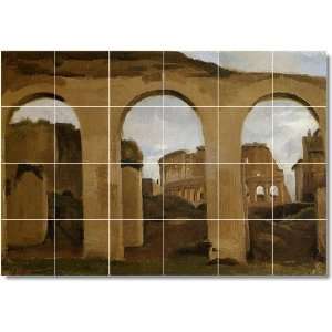   Corot Historical Backsplash Tile Mural 14  32x48 using (24) 8x8 tiles