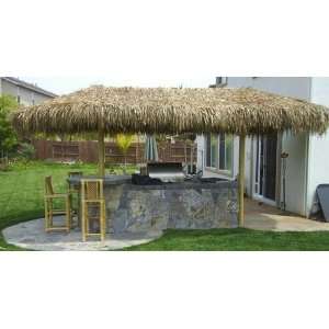  7 x 14 Palapa Mexican Tiki Thatch Oval 2 Post Structure 