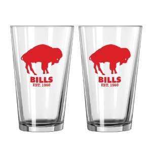 Buffalo Bills Throwback Pint Glass 2pk:  Sports & Outdoors