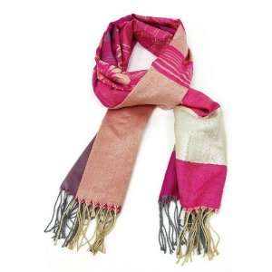  Pashmina Scarf With Graphic Roses and Stripes Everything 