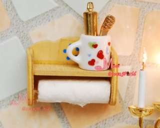 12 Dollhouse Miniature Bathroom Toilet Roll Holder  