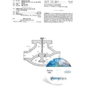  NEW Patent CD for THROTTLING AND SHUT OFF VALVE 