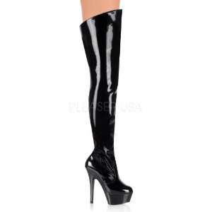  PLEASER KISS 3010 Black Pat/Black Boots 